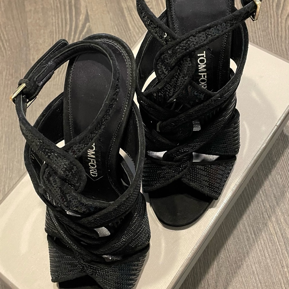 Tom Ford sequined black high heels - Picture 11 of 13